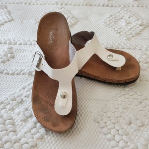 Wanted White Buckle Sandals